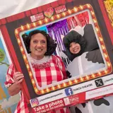 Image showing Dame Coleen and Daisy the Cow from the torch theatre at the pembrokeshire county show